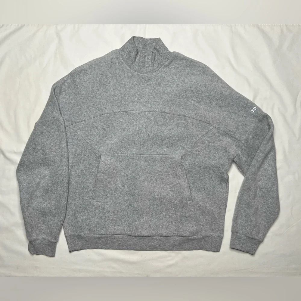 Alo Yoga Women's segment pullover Fleece sweatshirt - Dove Grey - S. - Picture 10 of 16